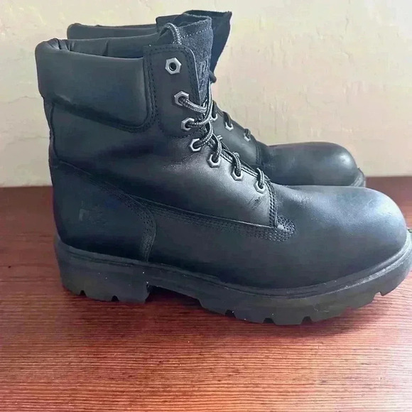 Timberland PRO Sawhorse 6" Composite Safety Toe Black Mens Sz 10 Black Leather - Picture 3 of 12